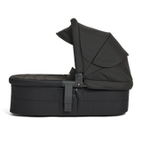 Black baby Carry Cot 3 with canopy on a white background on a side view