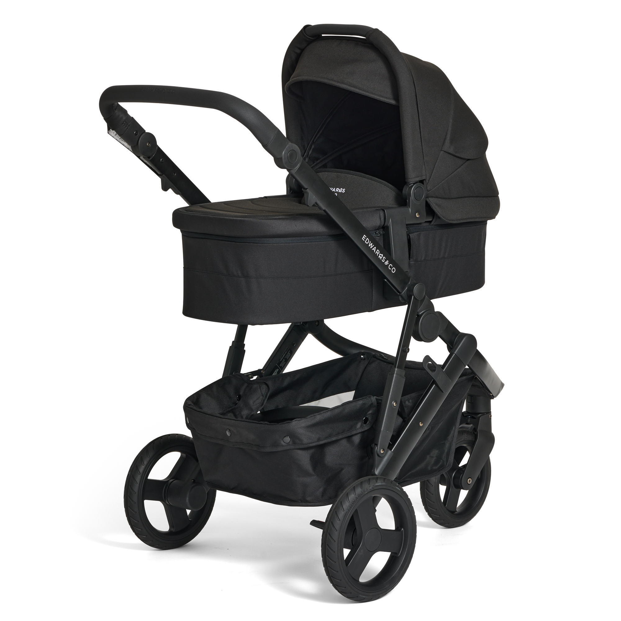Black Oscar Nu stroller on a white background