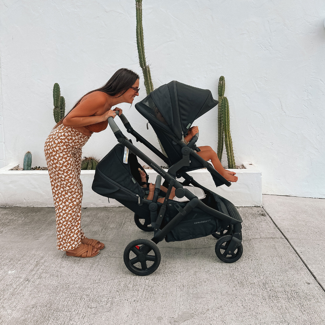 edwards and co double stroller Olive Double Pram - Adaptable and Luxurious